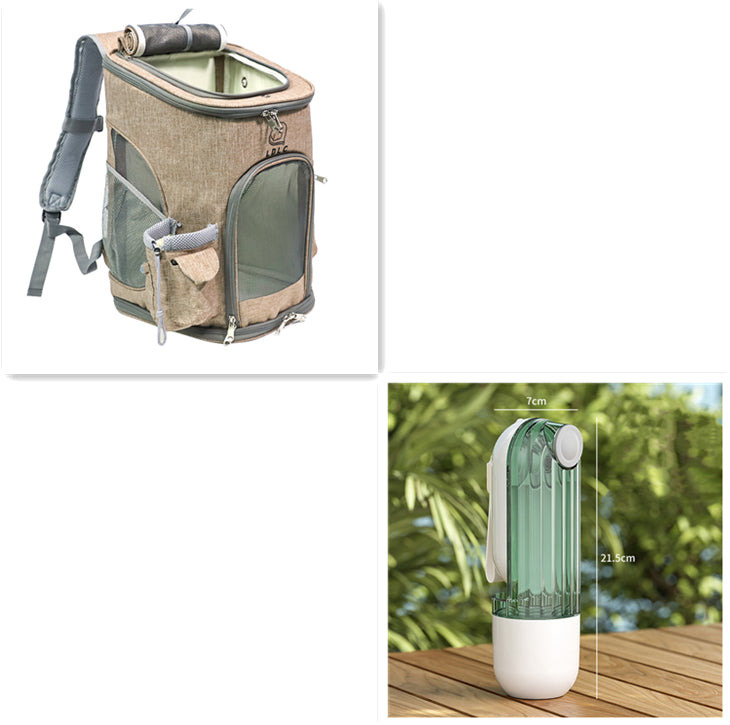 Portable 2-in-1 Dog Walking Water Bottle & Feeder