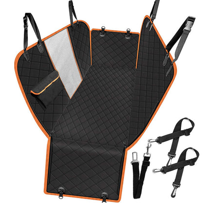 Keep Your Car Clean on Every Adventure — Dog Back Seat Hammock Cover with Safety Mesh & Zip Pocket