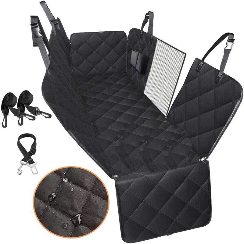 Keep Your Car Clean on Every Adventure — Dog Back Seat Hammock Cover with Safety Mesh & Zip Pocket
