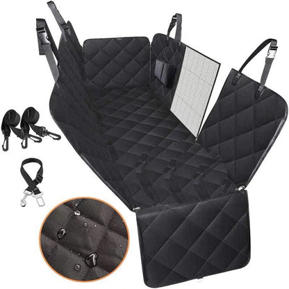 Keep Your Car Clean on Every Adventure — Dog Back Seat Hammock Cover with Safety Mesh & Zip Pocket